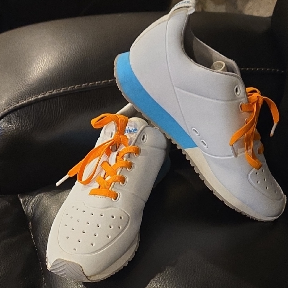 Native White and Orange Sneakers